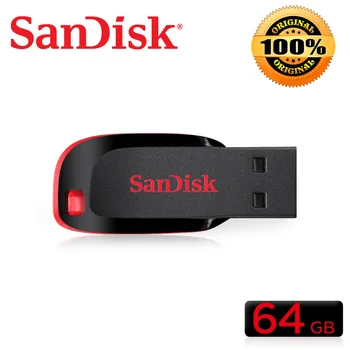 Prvotne SanDisk Cruzer Blade CZ50 USB Flash Disk 64GB 128GB 32 G 16GB 8GB Pero pogon USB 2.0 Podpora uradni preverjanje