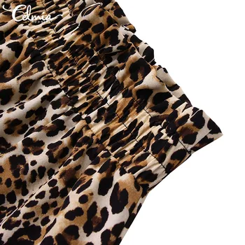2021 Jeseni Ženske Leopard Tiskanja Maxi Dolga Krila Celmia Krila Moda Visoko Elastični Pas Stranka Priložnostne Dolgo Krilo Plus Velikost 7