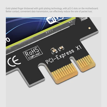 Novo 2974 Mb / s PCI-E Omrežna Kartica Wireless Dual Band WIFI Adapter 802.11 ax Čip Z Anteno Namizni RAČUNALNIK Windows 10