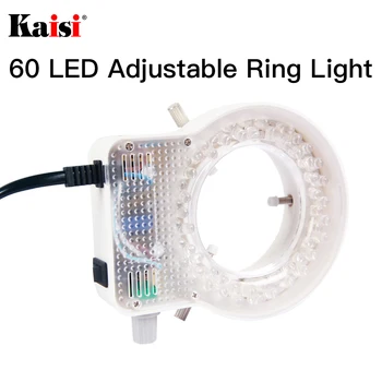 Kaisi Ultrathin 60 LED Nastavljiva Obroč Svetlobe luč za ostrenje Lučka Za STEREO ZOOM Mikroskop EU/ZDA Plug