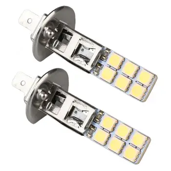 2PCS H1 55W LED Smerniki Žarnice Kit Meglo Vožnje Dan Teče Lučka 6000K Super White 5050 12LEDs Žarnice Žarometov