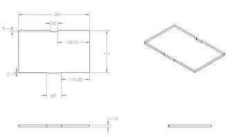 Funssor Replicator 2 borosilicate steklo debeline 8 mm graditi ploščo 287X171MM Kaljeno steklo za stavbe postelja