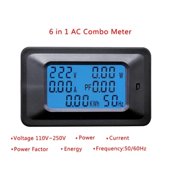 20/100A AC Digitalni LCD Trenutno Plošči Moč W Frekvenčni Merilnik Spremlja Napetost KWh Voltmeter Ampermeter velikim zaslonom Tester Orodja