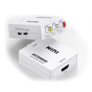 AV na HDMI pretvornik kompozitni avdio in video (CVBS) in kablom HDMI rdeča, rumena in bela, Lotus, da HDMI za TV set, računalnik monitor
