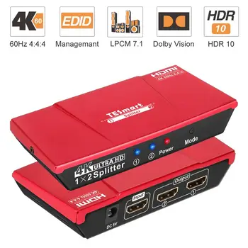 Ultra HD 4K HDMI Splitter 1 V 2 od HDCP 2.2 HDR Podvajanja Video in Avdio Brezplačne dostave, za tujini skladišča v Rusiji