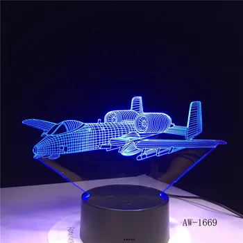 F16 Boj proti Ravnini 3D Lučka lučka Borec Jet Komplet za Daljinski Vklop Nočnega Svetlobe Barvne luči t Otroška Spalnica namizne Svetilke AW-1669