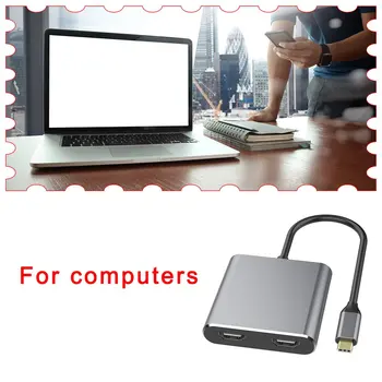 Tip C HDMI je združljiv Adapter 4K USB C Dvojni HDMI-USB 3.0 PD Polnjenje Vrata USB-C Pretvornik Kabel za Samsung MacBook