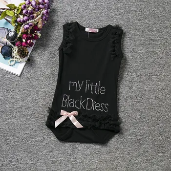Baby Deklica Black Romper Dojenčka Spalnik Pižamo Jumpsuit enodelne Otroške Obleke Novorojenčka Dekle Nositi Dojenčki, igralne obleke