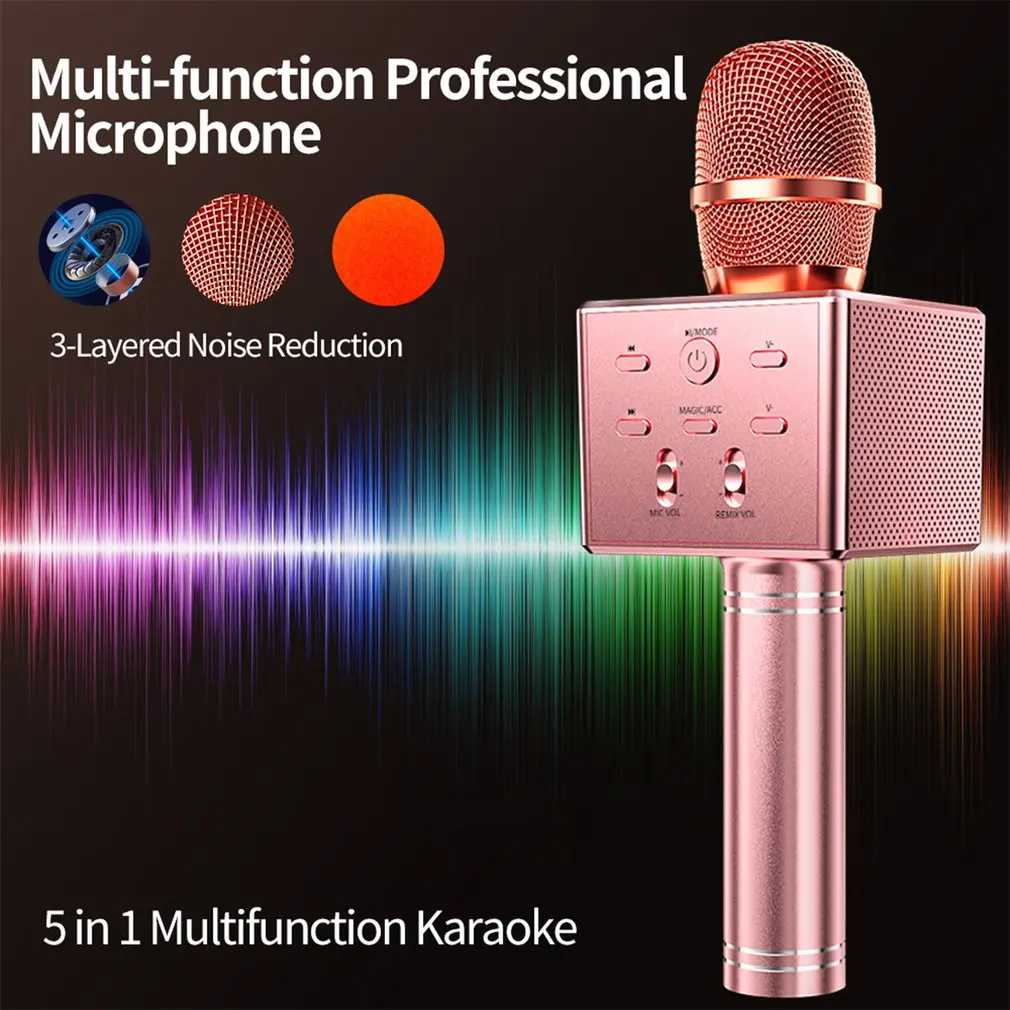 Mikrofon za karaoke z zvočnikom - roza