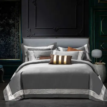 2019 Luksuzni 1000TC egiptovskega bombaža posteljni set queen/king size postelja nastavite 4pcs vezenje rjuhe kritje določa bedsheet nastavite prevleke