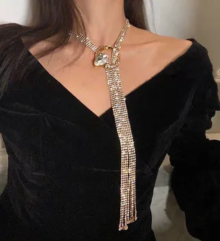 Dvacaman 2020 Moda Elegantno Velik Metulj Kristalno Choker Ogrlica za Ženske Poroko Nosorogovo Izjavo Ogrlica Dodatki