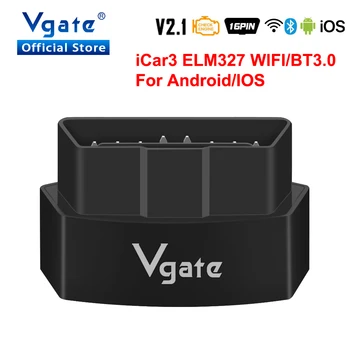 Vgate iCar3 ELM327 wifi Za Android/IOS ODB2 Avto Diagnostiko Optičnega Bluetooth BREST 327 V2.1 OBD OBD2 Kodo Bralnik Auto Scan Orodje