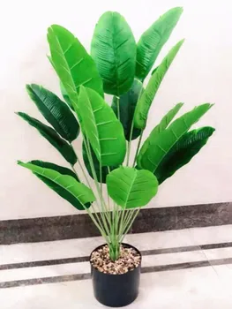 80cm18 Listov Umetne Zelene Rastline Tropskih Plastičnih Banana Tree Veliko Lažnih Palme Sobne Lončnice Hotel dnevni sobi Doma Deco