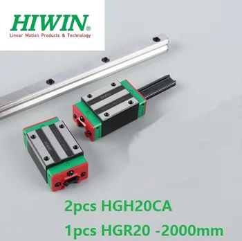 1pcs Original Hiwin železniškega HGR20 -L 2000mm + 2pcs HGH20CA linearni bloki