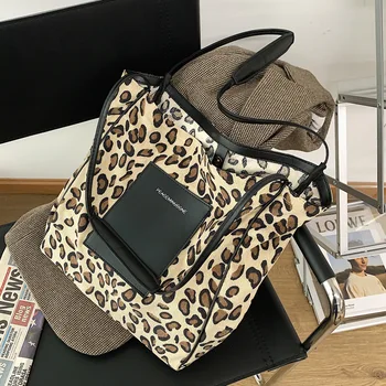 Platno vrečko ženske vrečko 2020 nova trendovska moda zebra print leopard tiskanja vrečko pod pazduho nišo eno-ramo prenosni vedro vreča