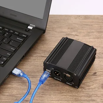 1-Kanalni 48 V, USB Fantomsko Napajanje 5 metrov USB Kabel XLR 3Pin Kabel Mikrofona za Vsak Kondenzator Mikrofon