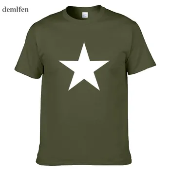 Rdeča Zvezda Nove Modne Nova Moda za Moške majice Bombažne Majice s kratkimi rokavi Moški Oblačila na Debelo