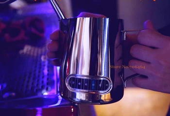 Novo iz nerjavečega jekla kave orodja espresso vrč Mleko Vrč z merilnik temperature Penjenje Jug