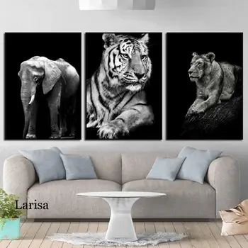 Živali Stenske Slike Za Dnevno Sobo Lev, Zebra, Tiger Panda Wall Art Platno Slikarstvo Nordijska Plakat In Tiskanje Skandinavskih Dekor
