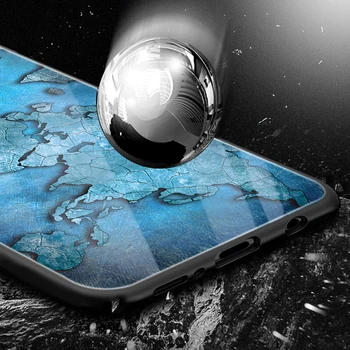 Svetovni Zemljevid Ohišje Za Samsung Galaxy S9 S10 S8 S7 S10e S20 Ultra A51 A71 A50 A40 A20E A70 Opomba 20 10 9 8 Plus Kaljeno Steklo Fundas