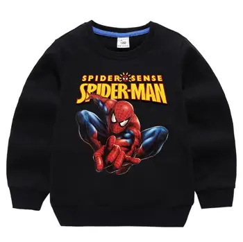 Otroci Disney Oblačila Dekleta Fantje Spiderman Majica Hoodie Bombaž Puloverju Tee Jeseni Dolg Rokav Baby Ulične Otroke