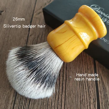 Dscosmetic 26 mm sivertip jazbec lase najboljših vozlov in smolo ročaj za britje krtačo z ročno