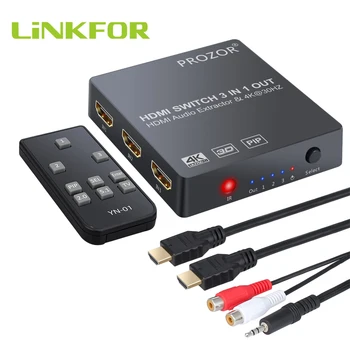 LiNKFOR HDMI 3x1 HDMI Stikalo z Avdio Extractor Optični SPDIF Toslink Izhod Podporo 4K 3D 1080P PIP Za DVD TV