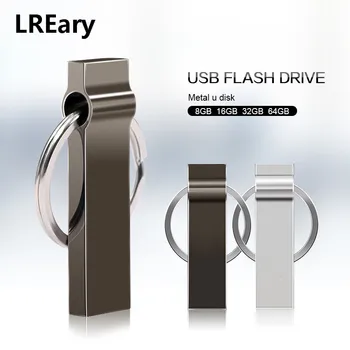 2019 Vrh kakovosti Keychain USB flash Disk 4GB Kovinski Pendrive 8GB 16GB 32GB USB Flash Memory Stick Pen Drive 64 GB USB ključ