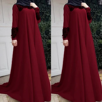Muslimanski Čipke Abaya Celotno Obleko Maxi Večer Vestidos Jopico Kimono Dolgo Haljo Halje Elegantno Jubah Bližnjem Vzhodu Eid Ramadana Islamsko