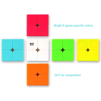 QiYi 2x2 Barva Profissional Magic Cube Konkurence Hitrost Uganke Kocke Igrače Za Otroke, Otroci cube Igra-posebne 6 Barv