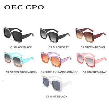 OEC CPO Prevelik Diamond sončna Očala Ženske Modni Kvadratnih sončna Očala Moških Edinstveno Enem Kosu Nosorogovo Očala gafas de sol O780