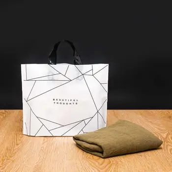 50PCS Plastične Nakupovalne Vrečke za Shranjevanje Z Ročajem Proge Oblačili Velike Vrečke Pakiranje Poroko Lepe Darilne Vrečke