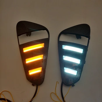 Za Geely coolray 2019-2020 DRL Dnevnih Luči 12V LED Luči, svetilka za Meglo nepremočljiva z mustang slog, ki teče obrne