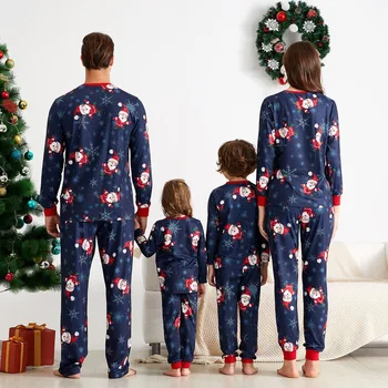 Novi Družinski Se Ujemanje Božičnih Pižamo Določa Božič Odraslih Oče, Mati, Hči Santa Claus Tiskanja Sleepwear More Oblačila Obleko