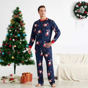 Novi Družinski Se Ujemanje Božičnih Pižamo Določa Božič Odraslih Oče, Mati, Hči Santa Claus Tiskanja Sleepwear More Oblačila Obleko