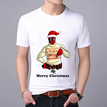 Smešno Santa Claus tiskanja MOŠKI T-shirt Vrh Tees Božič tshirt Božič Tiskanja Moški Majica s kratkimi rokavi Santa Claus Tee Shirt 2020
