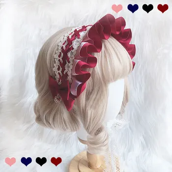 Sladko Ročno Lolita Bonnet Headdress Čipke Naglavni Del
