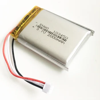 103450 3,7 V 2000mAh baterija za ponovno polnjenje z joseph smith translation 1,5 mm 3pin plug lipo litij-polimer za GPS navigator DVD e-knjige fotoaparat