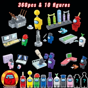 360pcs 10 Številke Igra Impostor Med Nami Diy Kompleti Kompleti za Gradnjo Blokov, Klasično Montažo Model Opeke Igrače Za Otroke