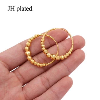 Earings 24k zlata barva velik krog hoop uhani pircing gold uhani piercings dodatkov za ženske/dekleta okras, nakit, darila
