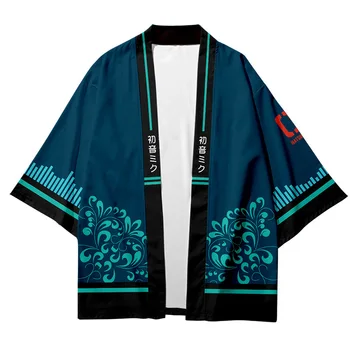 Na japonskem Slogu Kimono Tradicionalnih Novo Poletje Yukata Sedem-četrtletja Srajco Haljo Jopico Svoboden Kimono Vrh Japonski Kimono Haori