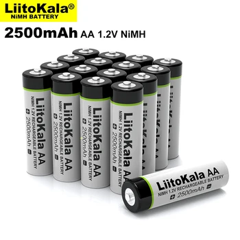 10pcs Original Liitokala AA 1,2 V 2500mAh baterije za polnjenje Ni-MH aa za Temperaturo pištolo oddaljen nadzor miške, igrača baterije