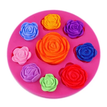 3D Cvetje Silikonsko Plesni Rose Oblika Ročno izdelana mila plesni Fondat čokolada silikonski kalup za torto dekoraterstvo orodja F0758