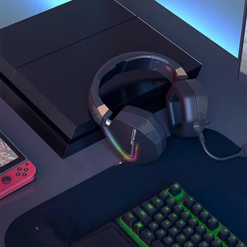 BlitzWolf BW-GH2 Gaming Slušalke, USB, Žična 7.1 Kanalni 53mm Voznik RGB Igralec Slušalke z Mikrofon za Računalnik za PS3/4 Glavo iz