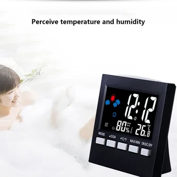 LED Budilka Digitalne Vremenske Napovedi Postaja Večfunkcijsko Temperatura Vlažnost Ozadja XH8Z JY18