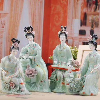 Jingdezhen Ročno Klasične Keramične Lepoto Figurice Iz Porcelana Šah Slikarstvo, Kiparstvo Začetni Dnevna Soba Ornament Obrti Dekoracijo