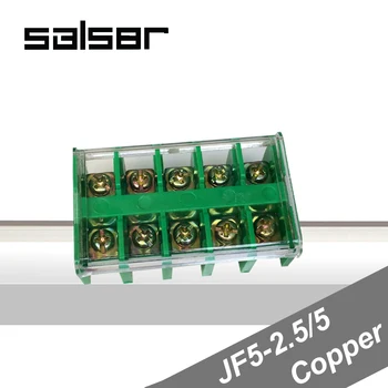 (5PCS) JF5-2.5/5 Baker Vrstnimi sponkami 25A/5P 660V Univerzalno DIN Rail Nameščena Žice Dvojno Vrstico priključek 0.5-2.5mm2