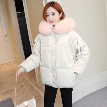 Ženska puhovka nove zimske ženska coats 2020 moda barva kruh pozimi korejski hooded svoboden navzdol oblazinjeni jakno