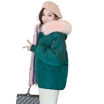 Ženska puhovka nove zimske ženska coats 2020 moda barva kruh pozimi korejski hooded svoboden navzdol oblazinjeni jakno