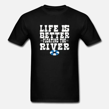 Moški majica s kratkimi rokavi Kampiranje - življenje je bolje plava na reki tabor majica s kratkimi rokavi Ženske